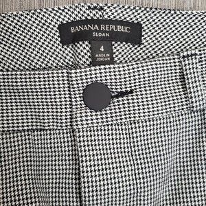 Banana Republic Sloan Houndstooth Straight Leg Pant Size 4, Black, White